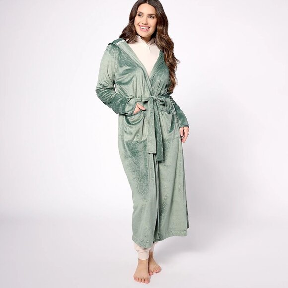 Berkshire Homewear Island Fleece Hooded Robe - Teal (Sz S) a623280 - Picture 4 of 4